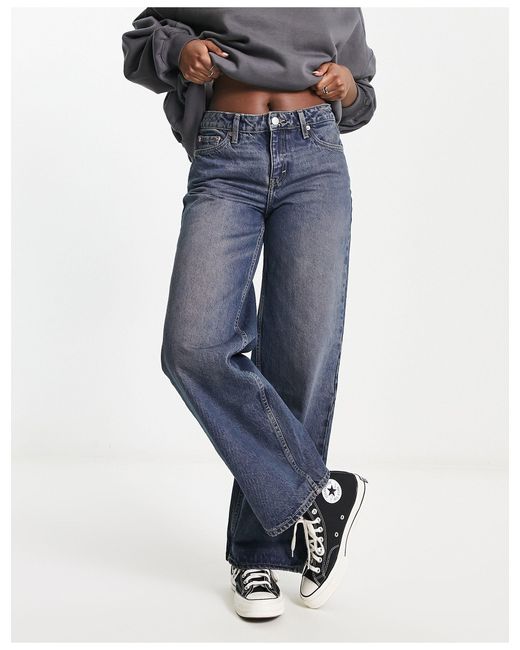 Weekday Blue Ample Low Rise baggy Jeans