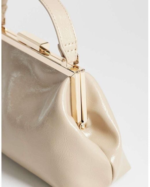 ASOS Natural Textured Frame Mini Clutch Bag