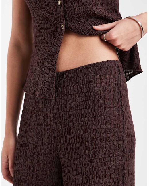ONLY Brown Seersucker Trousers Co-ord