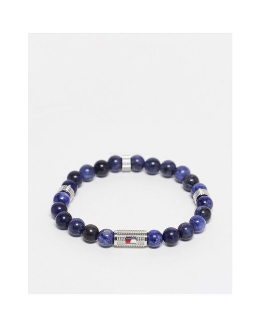 Tommy Hilfiger Blue Sodalite Stone Beaded Bracelet for men