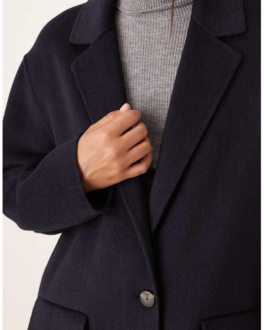 Mango Blue Wool Mix Tailored Jacket