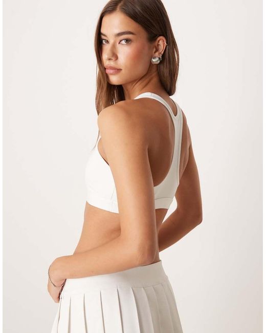 Nike White Swoosh Light Support Non-Padded Sports Bra