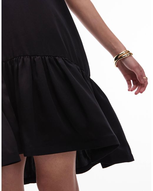 & Other Stories Black Sleeveless Mini Dress With Drop Waist