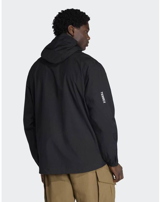 Adidas Originals Blue Terrex Multi 2 Layer Climaproof Rain Jacket for men