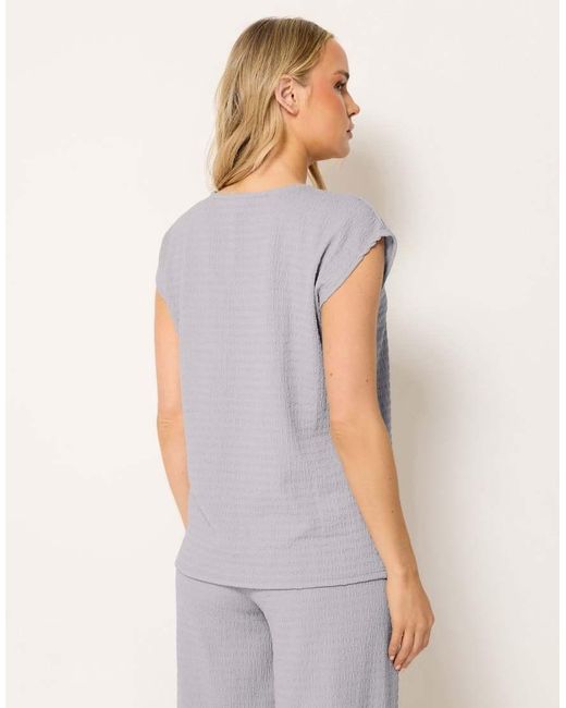 Long Tall Sally White Textured Top