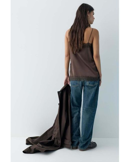 Pull&Bear Brown Strappy Camisole Top