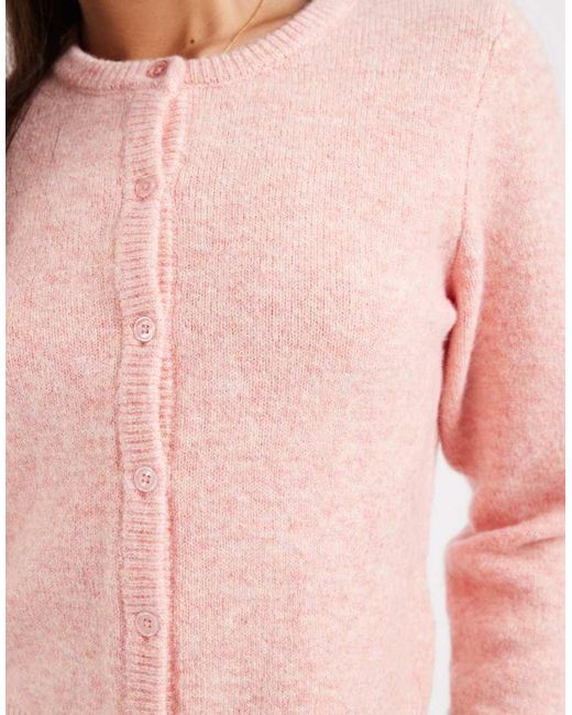 Brave Soul Red Crew Neck Knitted Cardigan