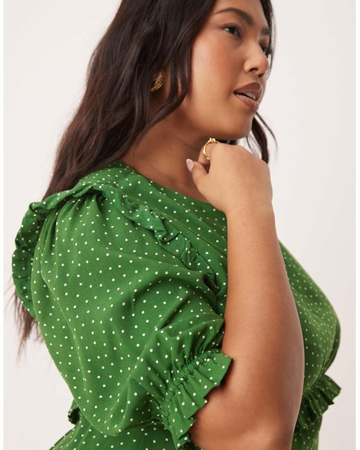 Nobody's Child Green Felicia Ruffle Detail Midi Dress