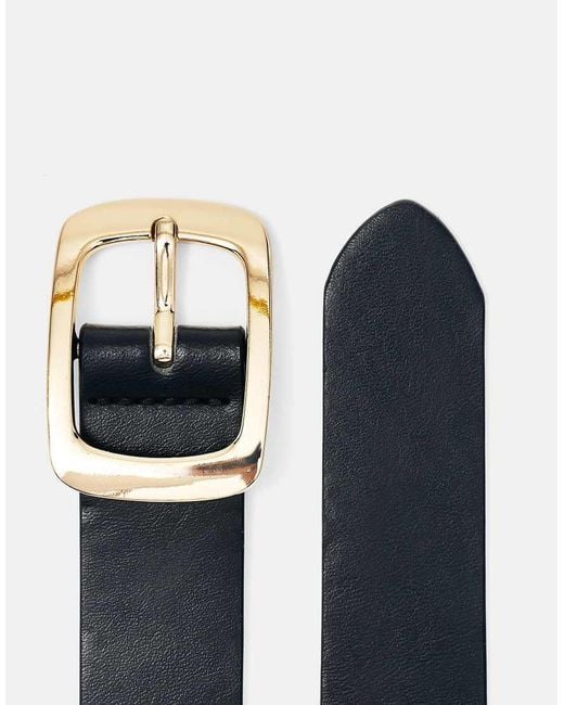 Pull&Bear Yellow Rectangular Buckle Belt