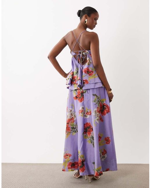 ASOS Purple Double Layer Maxi Dress