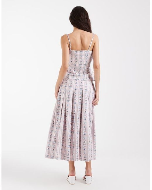 Muse Assembly White Pleated Maxi Skirt