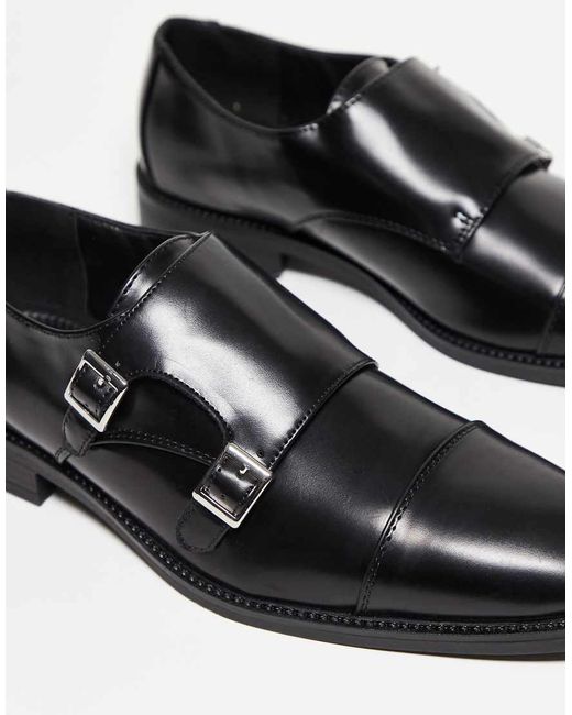 ASOS Black Smart Monk Shoes for men
