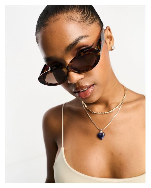 ASOS Brown Oval Sunglasses