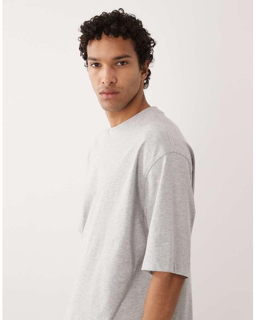 SELECTED Gray Heavyweight 220gsm Oversized T-shirt for men