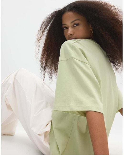 Stradivarius Green Boxy Short Sleeve T-shirt