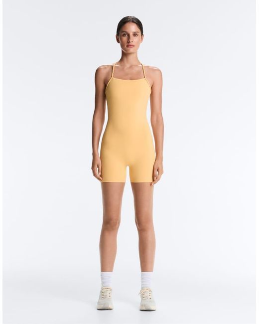 Oysho Natural Comfortlux Braided Short Jumpsuit