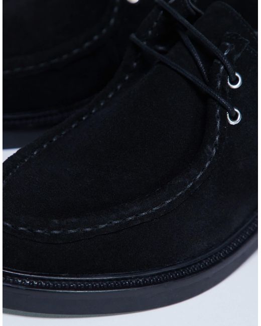 TOPSHOP Blue – banks – schnürschuhe aus echtem wildleder