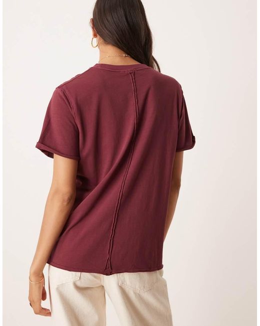 ASOS Red Slouchy Raw Edge Regular Fit T-shirt