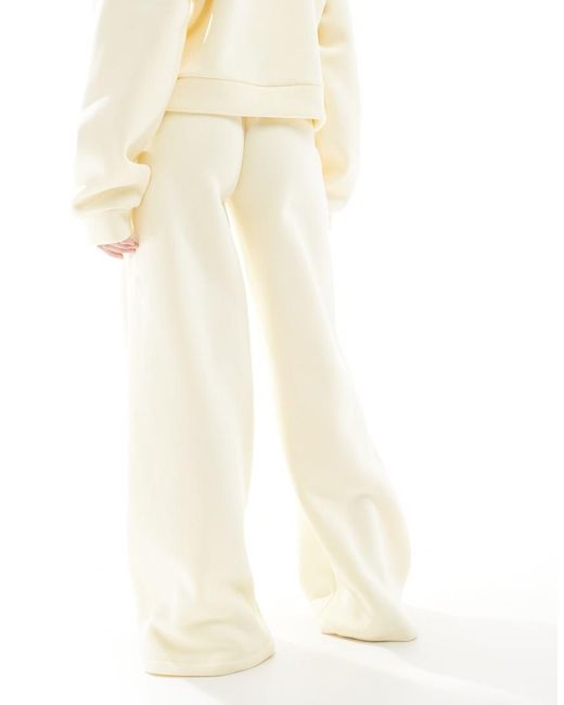 Joggers Amarillo Pastel De Pernera Ancha Premium De (Parte De Un Conjunto De 3 Piezas)-Neutro Miss Selfridge de color White