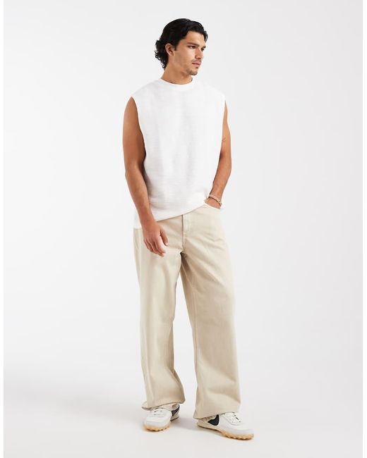 ASOS White Heavyweight Oversized Tank for men