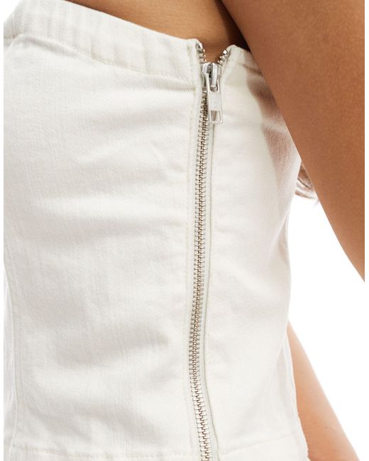 Brompton - top di jeans a fascia color crema di Nobody's Child in White