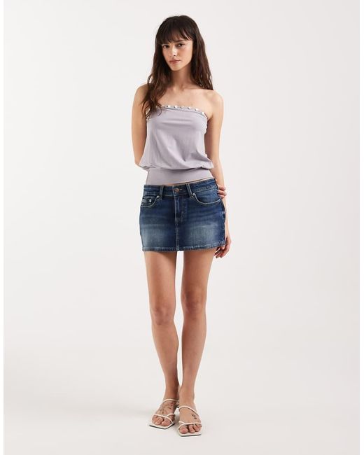 Motel Purple Hagar Pearl Trim Bandeau Top