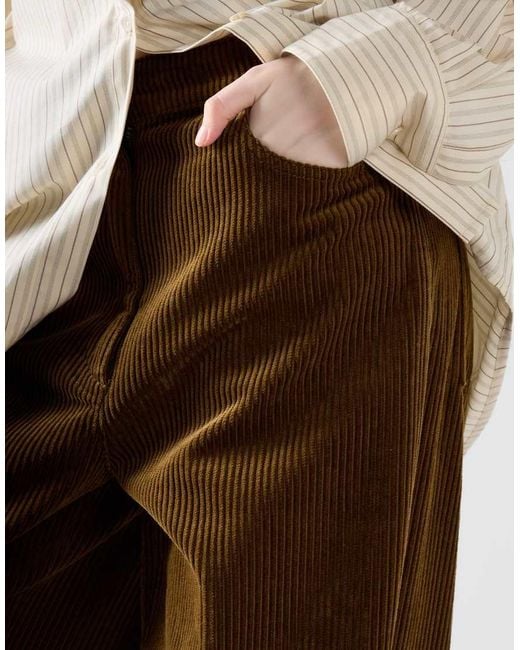 Glamorous Natural Wide-Leg Corduroy Trousers