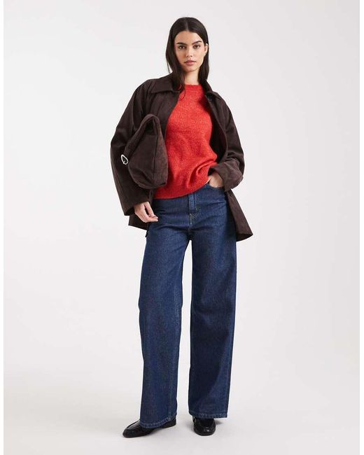 Pieces Red High Neck Jumper