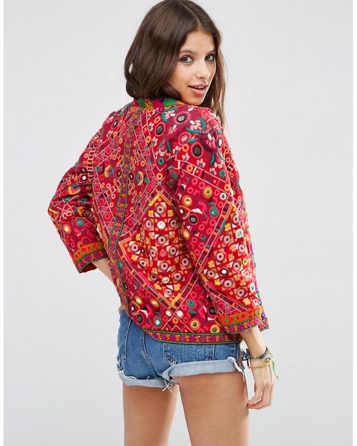ASOS Cotton Jacket With Mirror Work And 