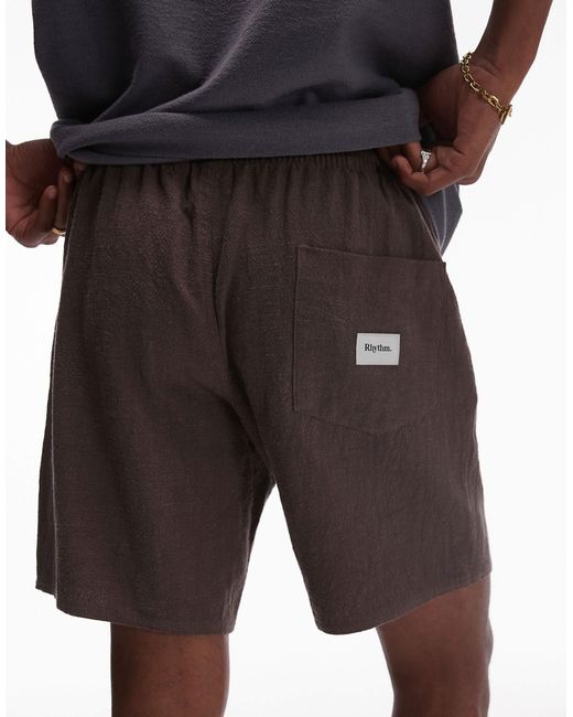 Rhythm Gray Textured Linen Jam Short for men