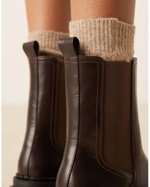 ASOS Natural Austin Chunky Chelsea Boots