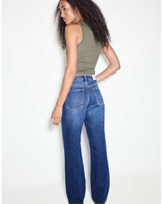 Stradivarius Blue D92 Wide-leg Straight Jeans