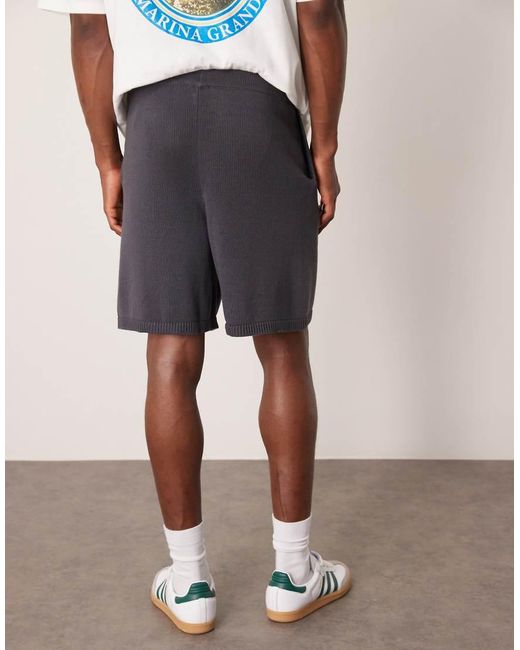 Pantalones Cortos Gris Carbón Extragrandes De Punto De Grosor Medio De Algodón De (Parte De Un Conjunto) ASOS de hombre de color Gray