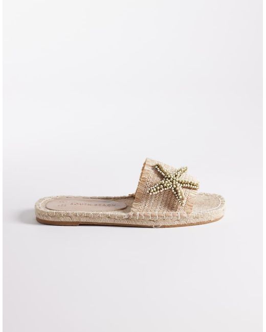 South Beach White Starfish Strap Sandals