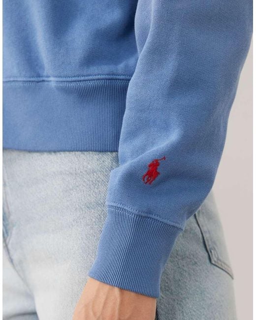 Polo Ralph Lauren Blue Rl Button Up Sweatshirt