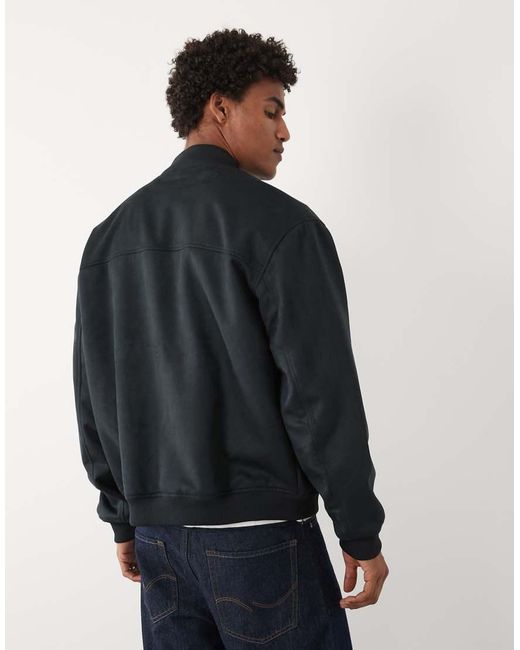 ASOS Gray Faux Suede Oversized Jacket for men