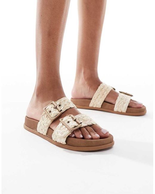 Roxy White Into Summer Slide Sandals