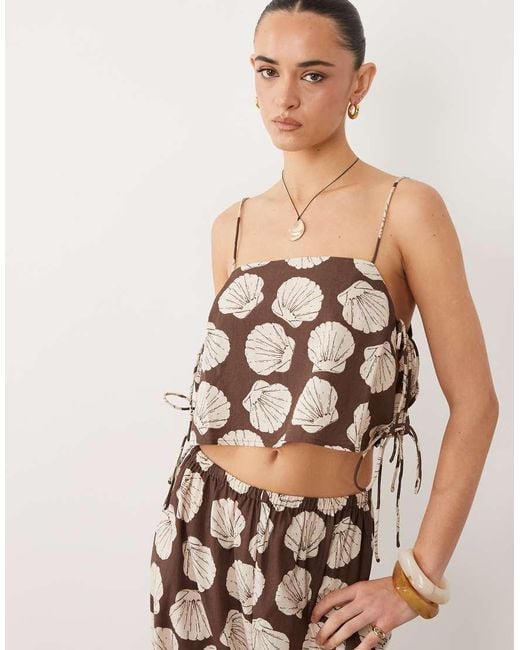 ASOS Brown Square Neck Beach Top