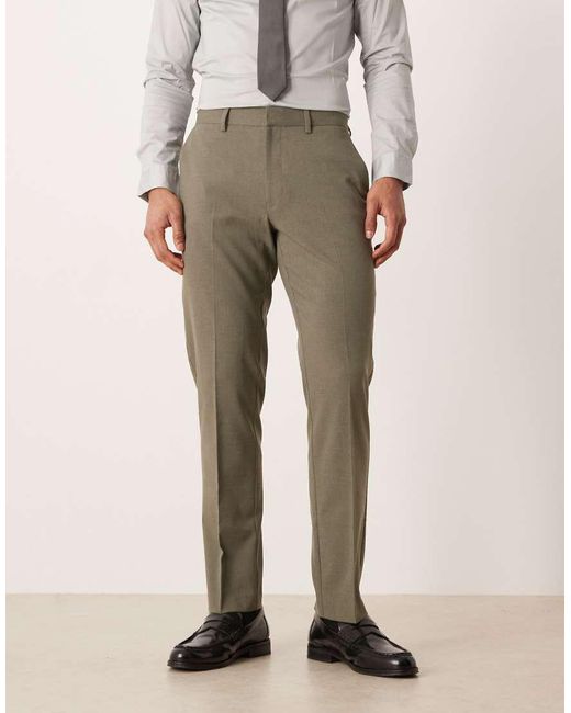 ASOS Natural Slim Suit Trouser for men
