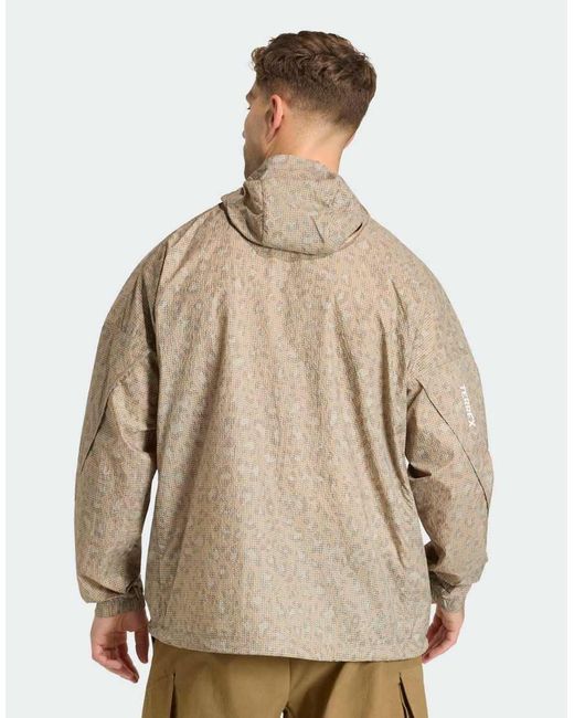Adidas Originals Natural Terrex Xploric Clima365 Printed Wind Anorak for men