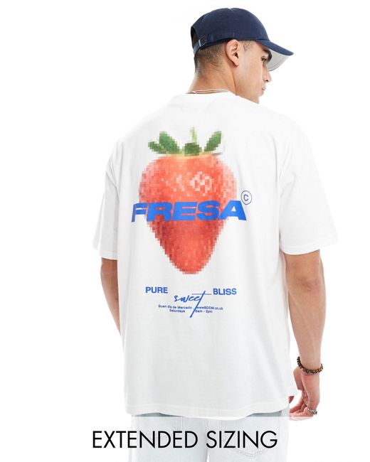 ASOS White Oversized T-shirt With Fruit Back Print for men