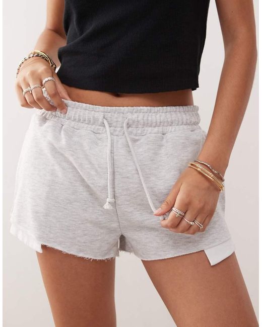 Collusion White Micro jogger Short With Beach Graphic