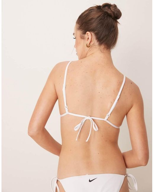 Nike White Nike Essential Triangle Bikini Top