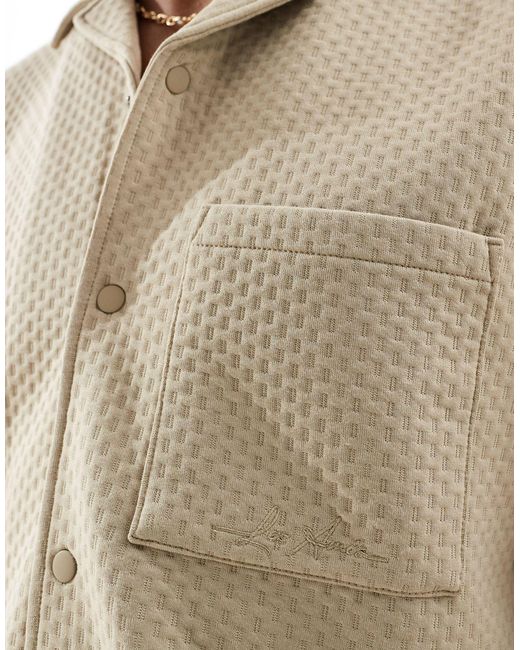 Chemise texturée d'ensemble à manches courtes - taupe moyen River Island pour homme en coloris Natural