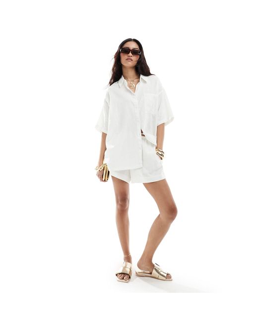 Cotton On White Cotton On Relaxed Oversized Short Sleeve Shirt
