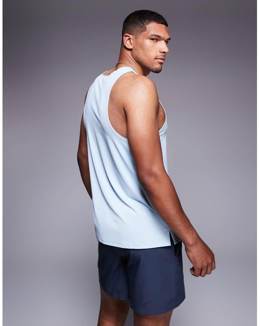 4505 – run ldn – lauf-tanktop aus hellem netzstoff mit brust-print in Gray für Herren