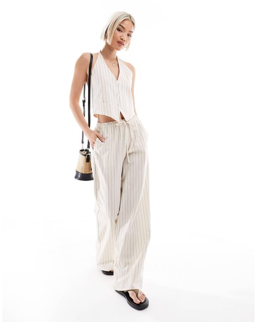 Pantalon d'ensemble ample style rustique - écru Pull&Bear en coloris White