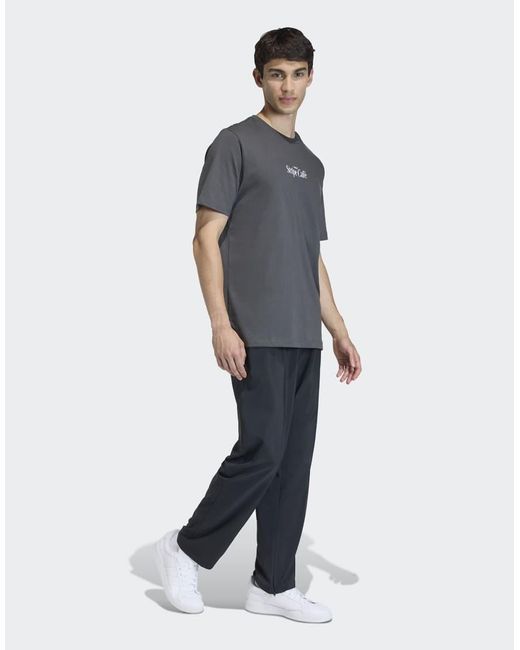 Adidas Originals Gray Coffee Cafe Donut Box Graphic T-Shirt for men