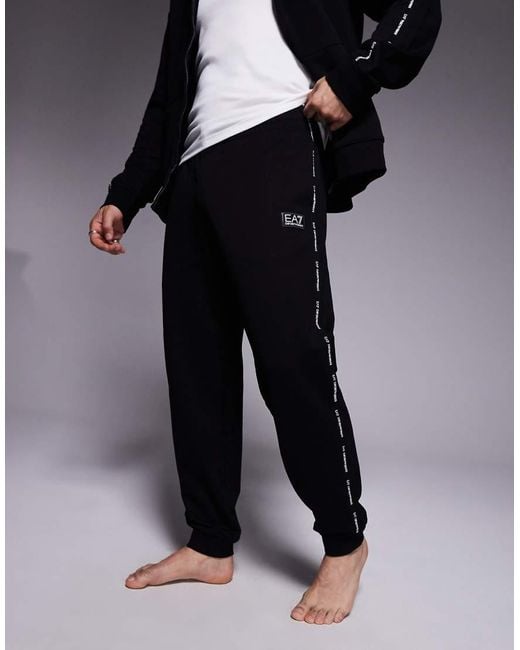 EA7 Blue Armani Cuffed joggers Co-ord With Logo Tape Detail for men
