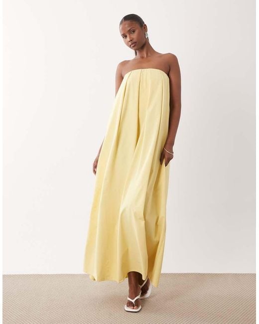 ASOS Natural Strapless Maxi Dress